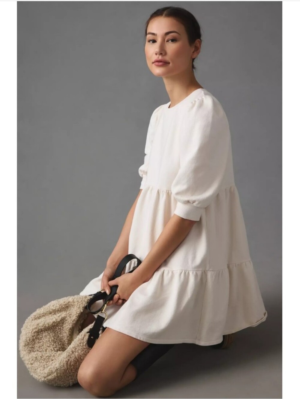 t.la By Anthropologie Savannah Puff-Sleeved Mini Dress  - Cotton - M (EUC)